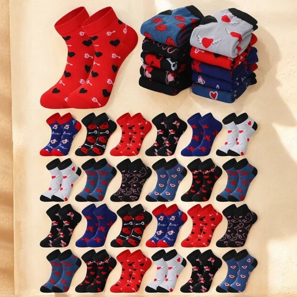 Assorted Heart and Love Patterned Socks - Unisex - New - Picture 3 of 3